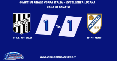 Coppa Italia il Matera impatta a Rionero